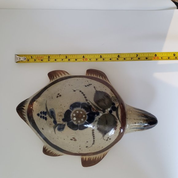 Vintage Tonala Ceramic Pottery Turtle Mexican Folk Art Floral Hand Painted - Picture 11 of 12